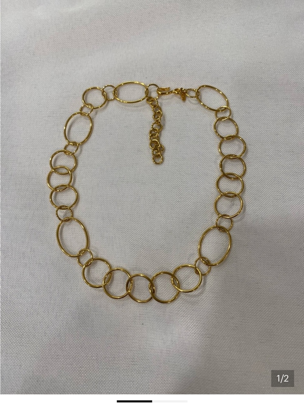Monet Gold-Tone Interlocking Oval & Round Link Necklace